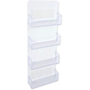 Dazzling Displays Clear 4-Pocket Wall-Mount Business Card Holder - Premium Business Card Organizer - Modern Wall-Mount Business Card Display
