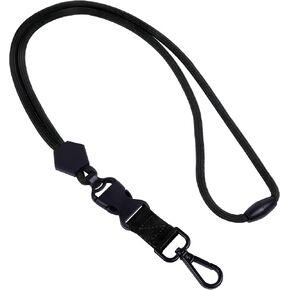 حبال قابلة للفصل لشارات الهوية - حبل أمان قابل للفصل، حزام رقبة قابل للتعديل لحامل البطاقات والمفاتيح باللون الأسود in Kuwait