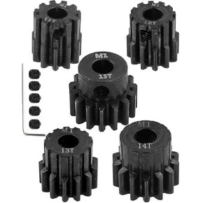 مجموعة تروس M1 ترس ترقيات أجزاء لمحرك فرشاة بدون فرشاة 1/10 RC، معدن فولاذي Mod 1 21T 22T 23T 24T 25T 5 مم تروس محرك عمود مع مفتاح سداسي يقفز لأعلى