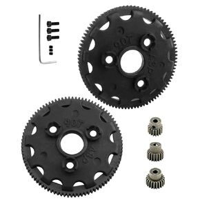 90T Slipper Clutch Spur Gear Upgrades Part for 1/10 Slash Rustler Stampede Bandit 2WD VXL XL-5,ARRCat 86T (48-Pitch) Spur Gear Differential Gear and 19T 21T 23T Pinions Gear