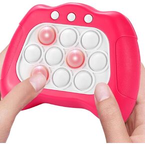 Pop Quick Push Game Console Light Up Sensory Fidget Toys Handheld Puzzle Popping Press Toy for Kids Adult Pink