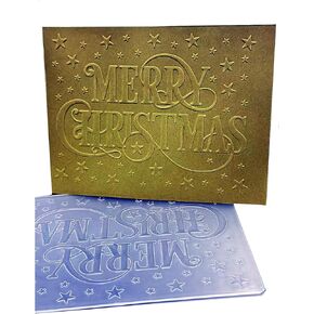 Arbuya Merry Christmas Embossing Folders for Card Making Christmas Sentiment Embossing Folder for Gift Tag Paper Crafting Home Decoration