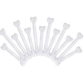 48 Pack Halloween Plastic Bones White Plastic Bone Human Skeleton Costume Bones for Halloween Party Decoration Supplies