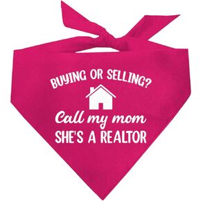Buying Or Selling? Call My Mom She's A Realtor Dog Bandana (Royal, OS 72)