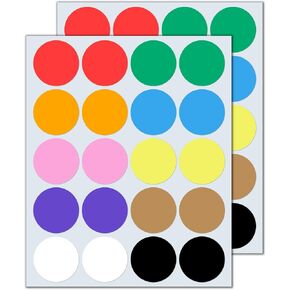 500 Pieces - Large Colored Stickers for Moving Boxes, Round Circle Color Coded Dot Labels - 2 inch, 10 Colors