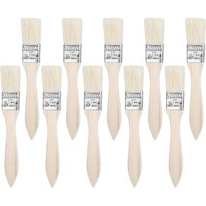 Thinp 10 Pack 1 Inch Paint Brush,Paint Brush Set Disposable Paint Brushes Small Paint Brush Chip Paint Brushes Flat Natural Bristle Wooden Handle Paintbrush for Home DIY Woodwork Wall Edging Corner