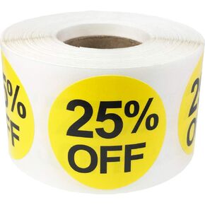 50% Percent Off Stickers for Retail 1.5 Inch 500 Adhesive Labels