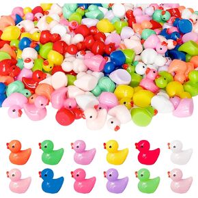 Kaemi 120Pcs Mini Resin Ducks Luminous Tiny Ducks Plastic Little Ducks Glow in The Dark Small Ducks for Miniature Landscape Garden Aquarium Decor Party Favors Prank Tiny Toys