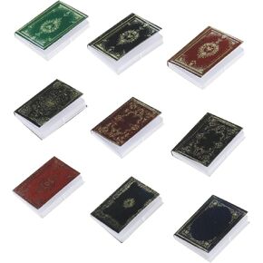 Create idea 27Pcs 1:12 Scale Miniatures Dollhouse Books Vintage Miniature Books Notebook Model Dollhouse Decorative Accessories for Study Room Bedroom Library