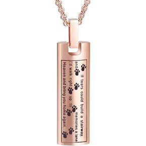 Hearbeingt Cremation Jewelry Urn Necklace for Ashes for Men Women Pet Paw Print Memorial Pendant for Dog Cat Ashes Keepsake Locket Memorial Ash Jewelry