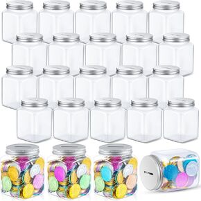 Roowest 6 Pieces Coin Jars for Behavior Tokens Plastic Reward Jars for Kids Clear Coin Jars Classroom Reward Jar Token Jars for Classroom Behavior Management Back to School Teacher Supplies
