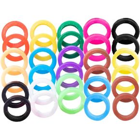 30PCS Key Caps Covers Tags, Plastic Key Color Identifiers for Standard Flat House Keys(Not Suitable for Odd-Shaped Keys), Key Coding Rings in Assorted Colors