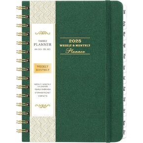 مخطط 2025 - يناير 2025 - ديسمبر 2025، مخطط 2025، 6.3 بوصة × 8.4 بوصة، مخطط 2025 أسبوعيًا وشهريًا، غلاف فني، مخطط تقويم 2025 مع شريط حلزوني in Kuwait