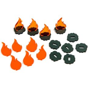 The Broken Token Acrylic Tokens - Smoke and Fire Tokens Compatible with Fire Rescue and Other Tabletop Games, Pack of 10