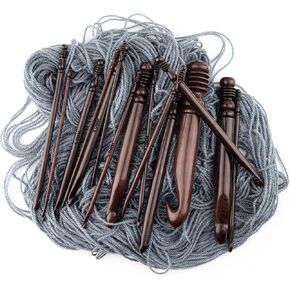 DesignX Intertnational Handcrafted Rosewood Crochet Hooks, Crochet Hooks Set, Crochet Kit, Crochet Accessories, Yarn, Knitting Needles Set, Crochet Ring