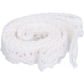 20 Yards Lace Ribbon, Lace Trim Vintage Lace Ribbon Crochet Lace Cotton Thread White Decorative Accessories for DIY Clothing Gift Decoration Sewing Craft