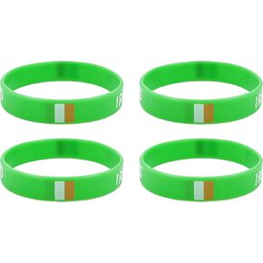 4 Pcs Ireland Irishman Country Flag Rubber Bracelets, National Flag Silicone Bracelet, Rubber Wristbands Patriotic Decorations Gift
