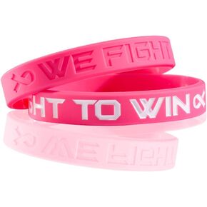 Sainstone Cancer & Cause Awareness Bracelets with Motivational Quote - We Fight to Win - Care Ribbon Silicone Rubber Wristbands Gifts for Patients, Survivors, Family and Friends for All