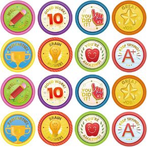 WhatSign Teacher Stickers for Students Teacher Reward Stickers for Kids 72Pcs Motivational Class Rewards 1 Inch Back to School Stickers Must Have Essentials for Teachers School Supplies