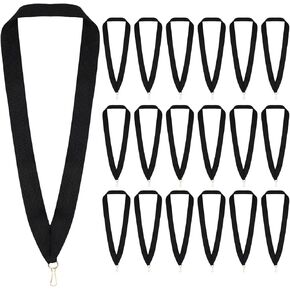 50pcs Award Neck Ribbons, Neck Ribbon with Snap Clips Award Medals with Neck Ribbon Medal Lanyard for Competitions Sports Meeting Party (Black)