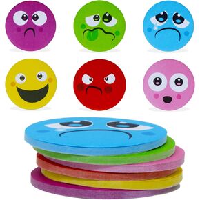 Emoticon Sticky Notes,12 Silly Faces Stick-on Memo Pads, Funny Colorful Emotion School Supplies, Fun Stationary Pad Gift, Smiley Cartoon Notepad Party Favor for Emoticon Themed Birthday Party