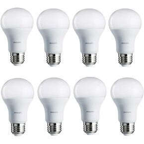 لمبة الإضاءة Philips LED Basic Frosted Dimmable A19 - تقنية EyeComfort - 450 Lumen - أبيض ناعم (2700K) - 6.5W=40W - قاعدة E26 - داخلي - 4 عبوات