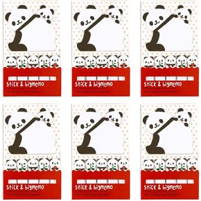 6 Packs Cute Panda Sticky Notes, LEEFONE Cartoon Animal Sticky Notes, Lovely Page Flags Index Tabs Memo Sticker for Home School Office Supplies