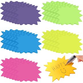 Crtiin 1200 Sheets Neon Fluorescent Starburst Signs for Retail Price Tag Multicolor Starburst Signs Cutout Cute Bulletin Board Sticky Notes for Classroom School Office, 6 Colors(2.76 x 1.97'')