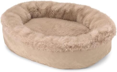 Orvis Dog Faux Fur Wraparound Bed, Basil - Small in Saudi Arabia