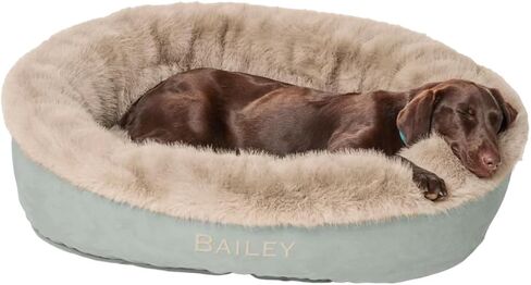 Orvis Dog Faux Fur Wraparound Bed, Basil - Small in Saudi Arabia