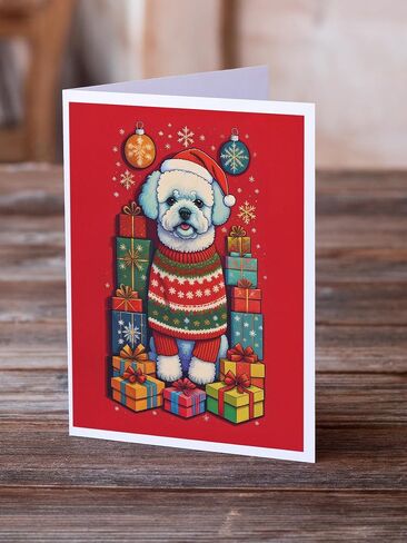 كنوز كارولين DAC3151GCA7P Rottweiler Holiday Christmas Greeting Cards حزمة من 8 بطاقات فارغة مع مغلفات غريب الأطوار A7 حجم 5x7 بطاقات ملاحظة فارغة in Saudi Arabia