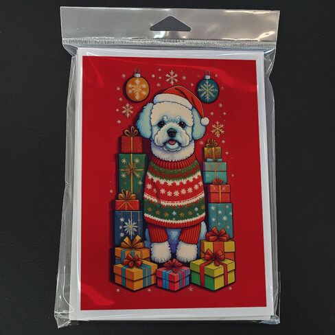 كنوز كارولين DAC3151GCA7P Rottweiler Holiday Christmas Greeting Cards حزمة من 8 بطاقات فارغة مع مغلفات غريب الأطوار A7 حجم 5x7 بطاقات ملاحظة فارغة in Saudi Arabia