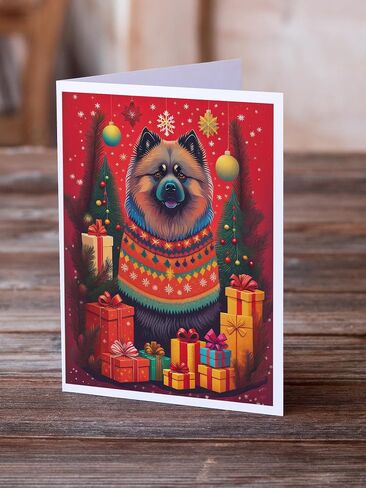 كنوز كارولين DAC3151GCA7P Rottweiler Holiday Christmas Greeting Cards حزمة من 8 بطاقات فارغة مع مغلفات غريب الأطوار A7 حجم 5x7 بطاقات ملاحظة فارغة in Saudi Arabia
