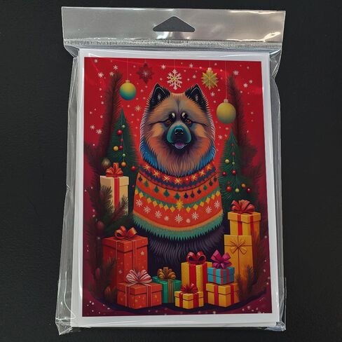 كنوز كارولين DAC3151GCA7P Rottweiler Holiday Christmas Greeting Cards حزمة من 8 بطاقات فارغة مع مغلفات غريب الأطوار A7 حجم 5x7 بطاقات ملاحظة فارغة in Saudi Arabia
