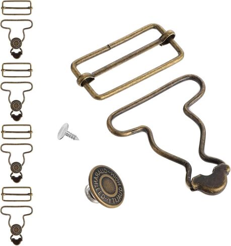 Lusofie 2 Pairs Overall Buckles Replacement Metal Overall Clips Clasp Replacement with Adjustable Tri Glide Slide Buckle in Saudi Arabia