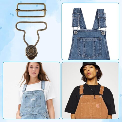 Lusofie 2 Pairs Overall Buckles Replacement Metal Overall Clips Clasp Replacement with Adjustable Tri Glide Slide Buckle in Saudi Arabia