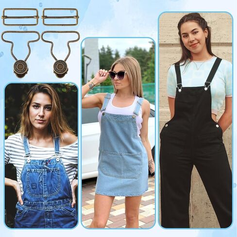 Lusofie 2 Pairs Overall Buckles Replacement Metal Overall Clips Clasp Replacement with Adjustable Tri Glide Slide Buckle in Saudi Arabia