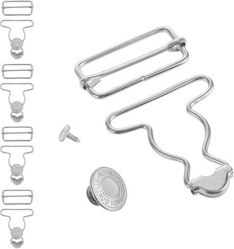 Lusofie 2 Pairs Overall Buckles Replacement Metal Overall Clips Clasp Replacement with Adjustable Tri Glide Slide Buckle in Saudi Arabia