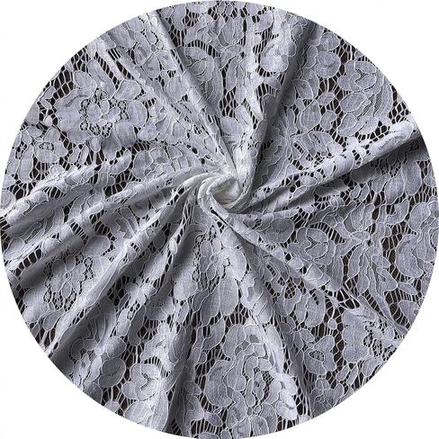 Lace Realm 60 Inches Wide Raschel Thread Lace Fabric, Vintage Lace Fabric Bolt for Wedding Dress,Fashion, Crafts, Decorations Lace Trim Fabric (a8332 Black, 1 Yard) in Saudi Arabia