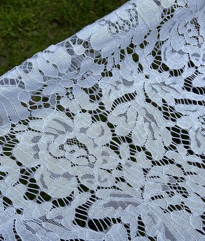 Lace Realm 60 Inches Wide Raschel Thread Lace Fabric, Vintage Lace Fabric Bolt for Wedding Dress,Fashion, Crafts, Decorations Lace Trim Fabric (a8332 Black, 1 Yard) in Saudi Arabia