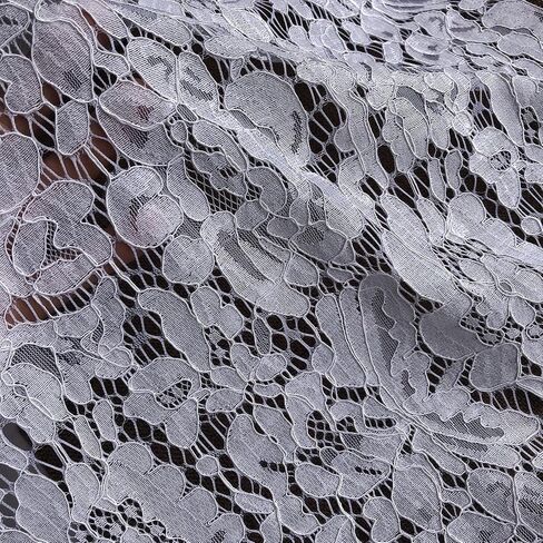 Lace Realm 60 Inches Wide Raschel Thread Lace Fabric, Vintage Lace Fabric Bolt for Wedding Dress,Fashion, Crafts, Decorations Lace Trim Fabric (a8332 Black, 1 Yard) in Saudi Arabia