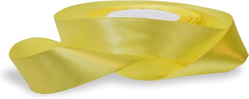 Pineapple Yellow Satin Ribbon 1 inch Double Faced Ribbon Yellow Satin Solid 25 Yards Roll for Gift Wrap Hair Bows Wreath Hat Wedding Party Decoration Garland Handmade Craft Sewing Floral Bouquet in Saudi Arabia