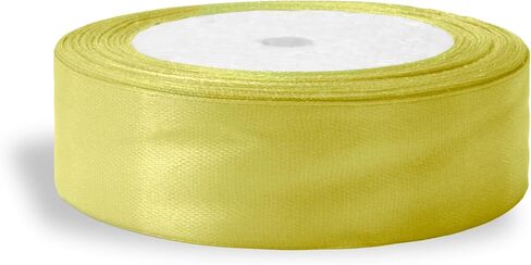 Pineapple Yellow Satin Ribbon 1 inch Double Faced Ribbon Yellow Satin Solid 25 Yards Roll for Gift Wrap Hair Bows Wreath Hat Wedding Party Decoration Garland Handmade Craft Sewing Floral Bouquet in Saudi Arabia