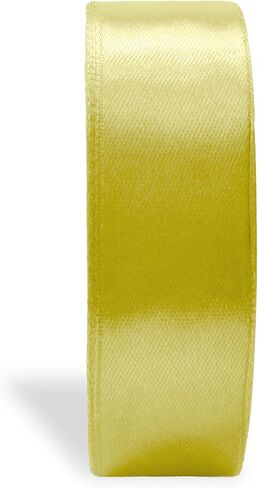 Pineapple Yellow Satin Ribbon 1 inch Double Faced Ribbon Yellow Satin Solid 25 Yards Roll for Gift Wrap Hair Bows Wreath Hat Wedding Party Decoration Garland Handmade Craft Sewing Floral Bouquet in Saudi Arabia