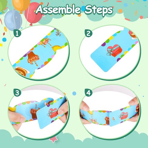 Deekin 50 Pcs Birthday Crowns for Kids Paper Party Hats Colorful Birthday Hat Happy Paper Crowns for Kids Family Classroom School Party Decor Supplies in Saudi Arabia