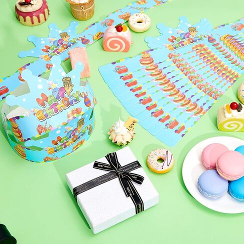 Deekin 50 Pcs Birthday Crowns for Kids Paper Party Hats Colorful Birthday Hat Happy Paper Crowns for Kids Family Classroom School Party Decor Supplies in Saudi Arabia