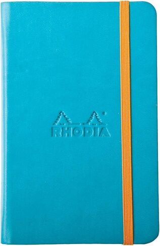 Rhodia 118647C - دفتر ملاحظات صلب فيروزي - A6 - مسطر - 192 صفحة - ورق كليرفونتين العاجي 90 جم/م - إشارة مرجعية، إغلاق مرن - غطاء من الجلد الصناعي - مجموعة Rhodiarama in Kuwait