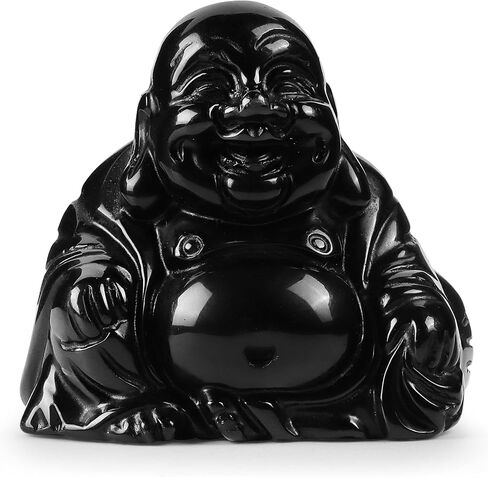 Artistone 2" Red Jasper Crystal Laughing Buddha, Healing Red Jasper Crystal Hand Carved Gemstone Crystal Buddha Statue Collection with Gift Box in Kuwait