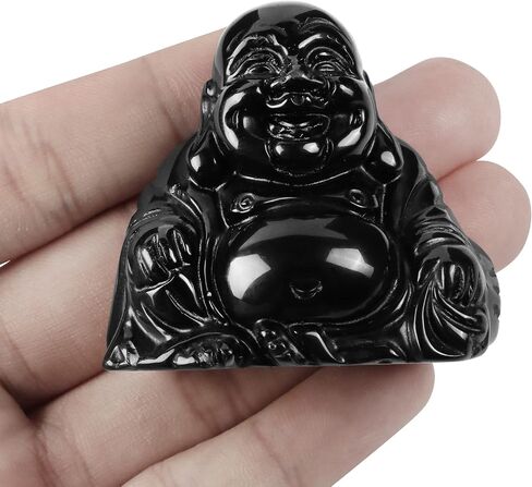 Artistone 2" Red Jasper Crystal Laughing Buddha, Healing Red Jasper Crystal Hand Carved Gemstone Crystal Buddha Statue Collection with Gift Box in Kuwait