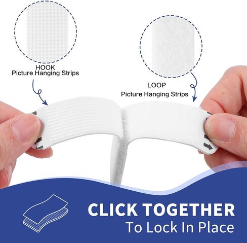 20 Pairs Large Picture Hanging Strips Heavy Duty, Sticky Picture Hangers for Walls, Hanging Pictures Without Nail, No Tools Wall Hanging Strips for Frame Mounting Strips in Saudi Arabia